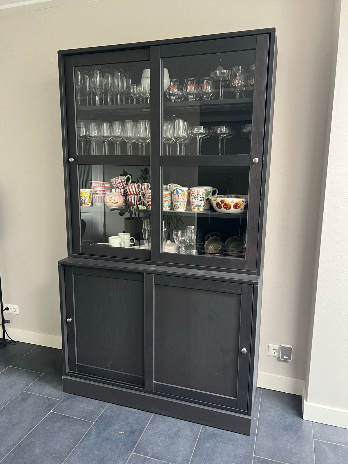 IKEA HAVSTA Buffetkast - Zwart, Huis en Inrichting, Kasten | Buffetkasten, 200 cm of meer, 25 tot 50 cm, Overige houtsoorten, Gebruikt