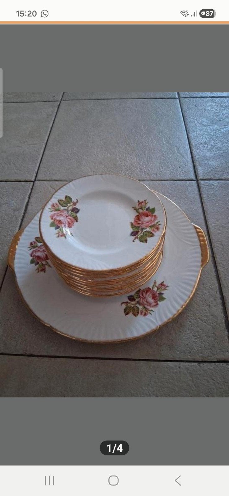 Gebakstel Royal Queen Priory Dale Derbyshire Bone China, Ophalen of Verzenden
