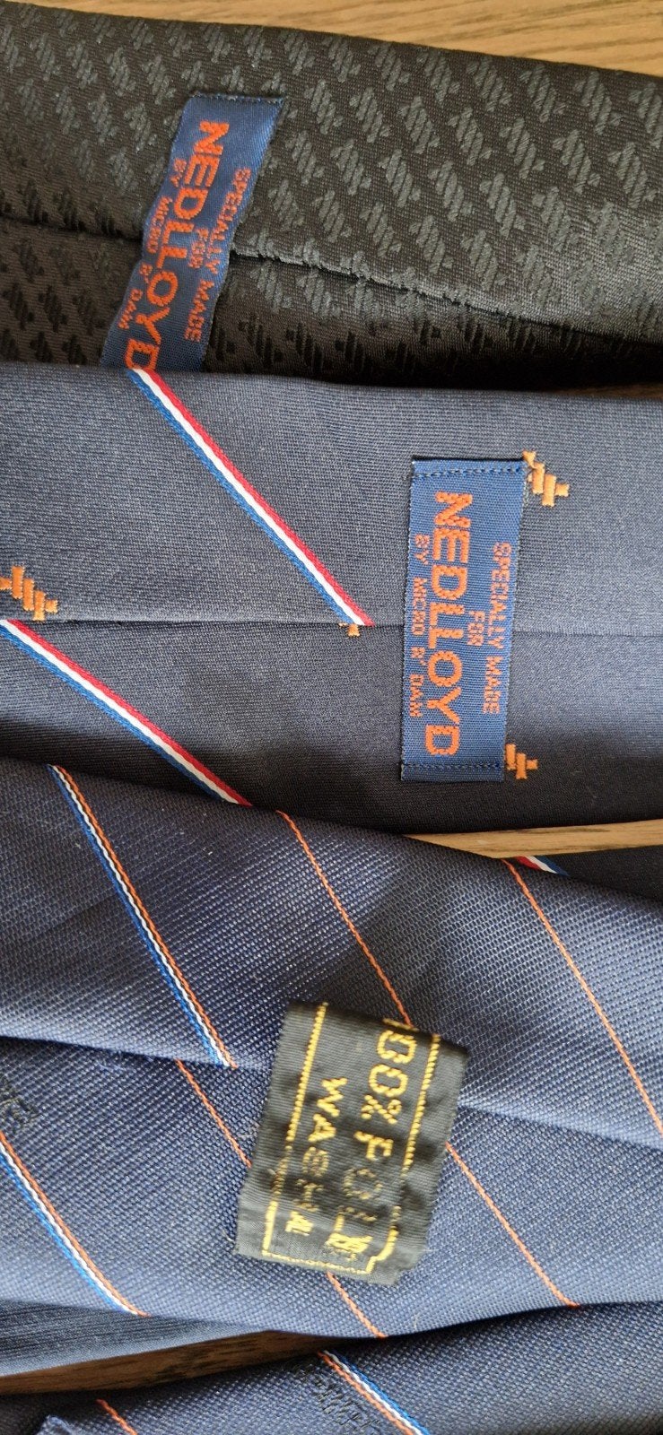 3 Vintage Nedlloyd Stropdassen – Mic-Ro Rotterdam (Uniek!), Ophalen of Verzenden, Zo goed als nieuw, Overige typen