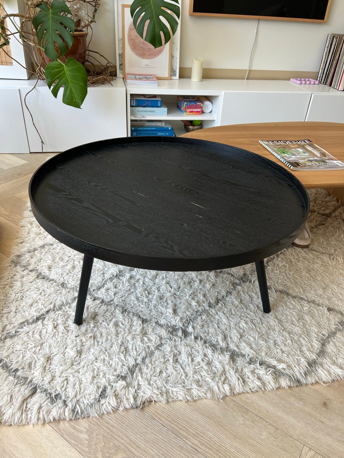Salontafel woood mesa XL 78cm dia, Huis en Inrichting, Ophalen, Rond, 50 tot 100 cm, Zo goed als nieuw