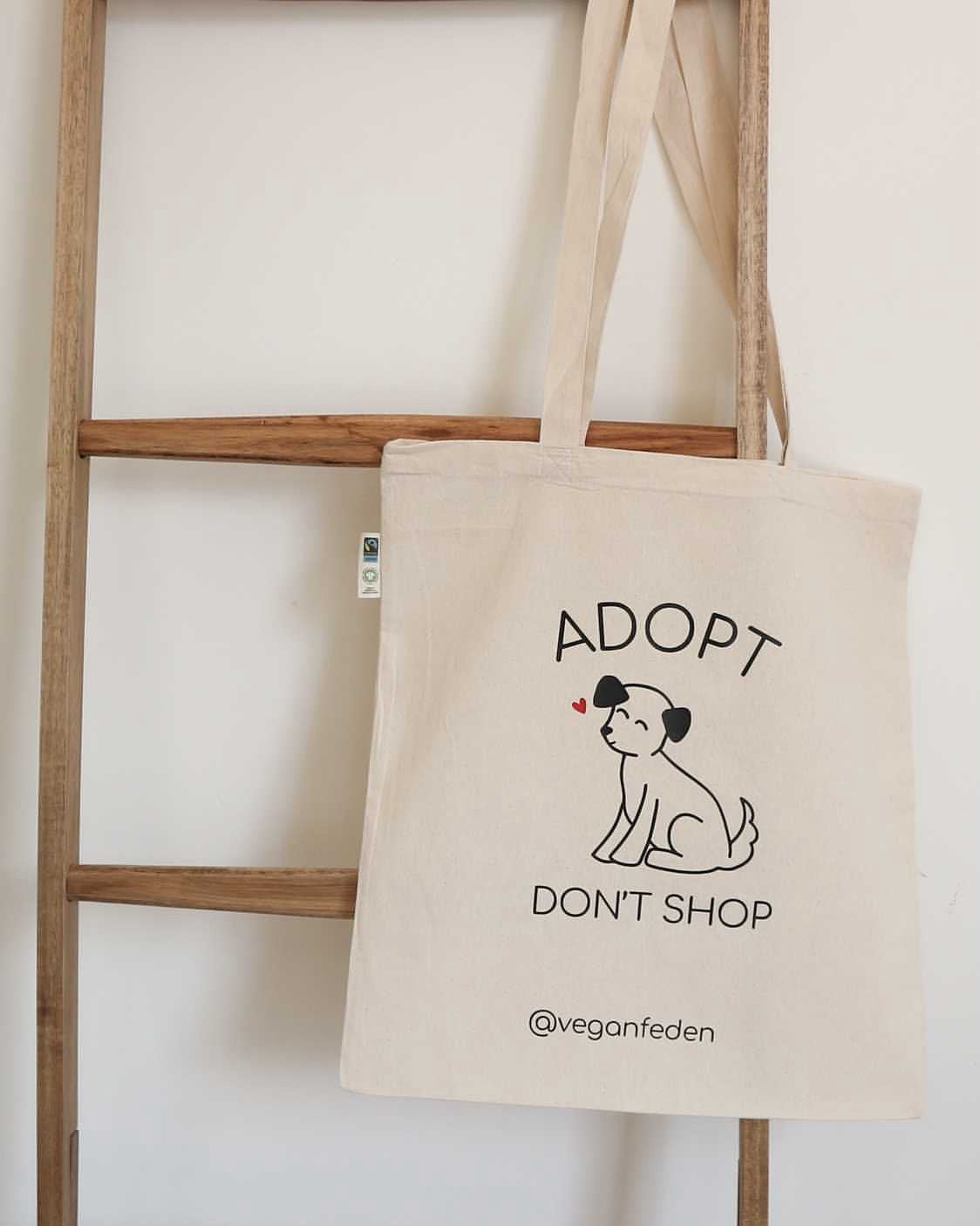 Canvas tas adop’t don’t shop, Ophalen of Verzenden, Zo goed als nieuw