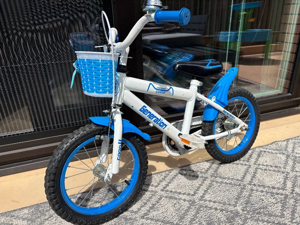 Kinderfiets 14 inch, Fietsen en Brommers, Fietsen | Kinderfietsjes, Terugtraprem, Zijwieltjes, Gebruikt, Minder dan 16 inch