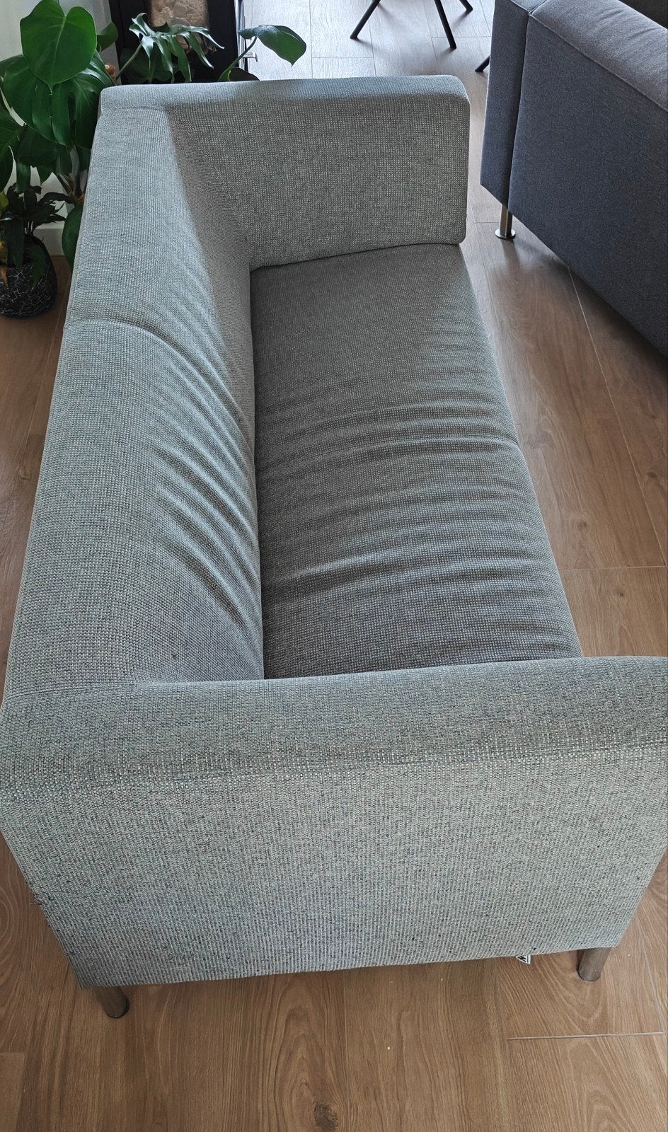 grijze bank montel, Huis en Inrichting, Ophalen, Gebruikt, 150 tot 200 cm, Driepersoons