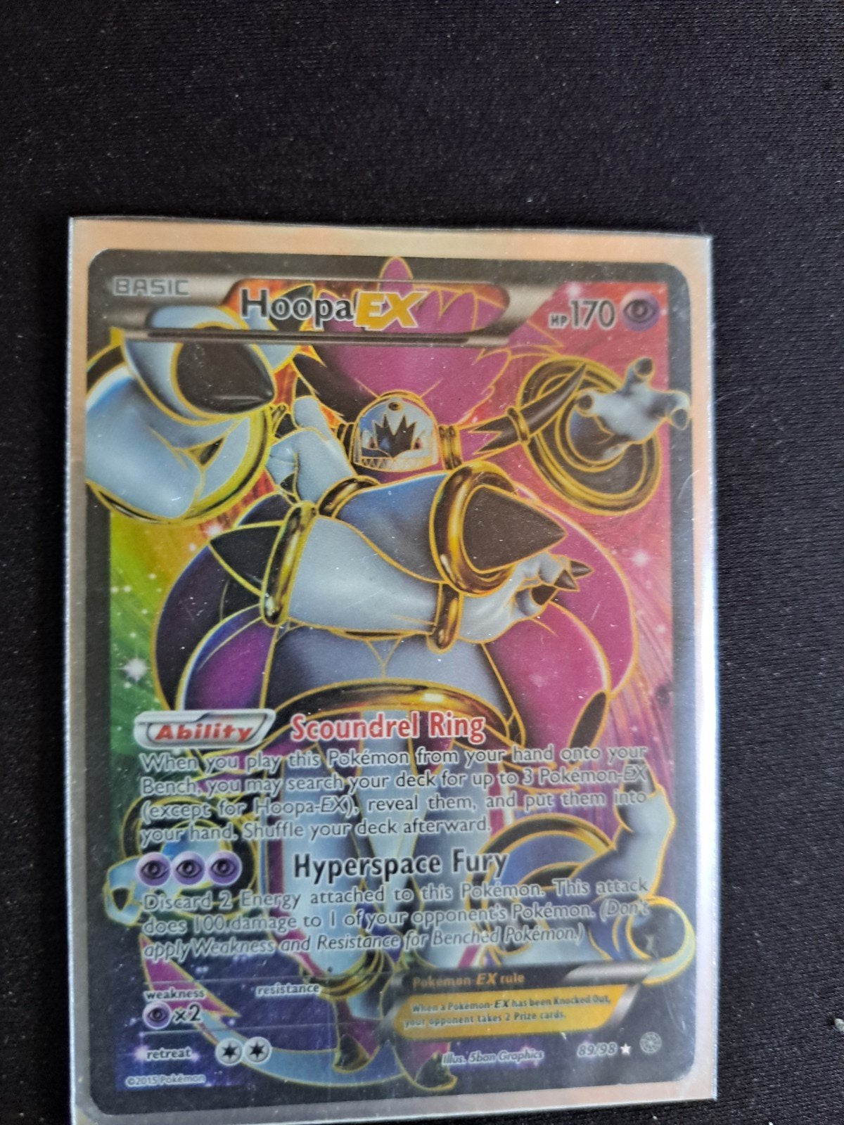 Hoopa EX Pokémon Kaart - Holo Foil, Ophalen of Verzenden, Zo goed als nieuw, Losse kaart, Foil