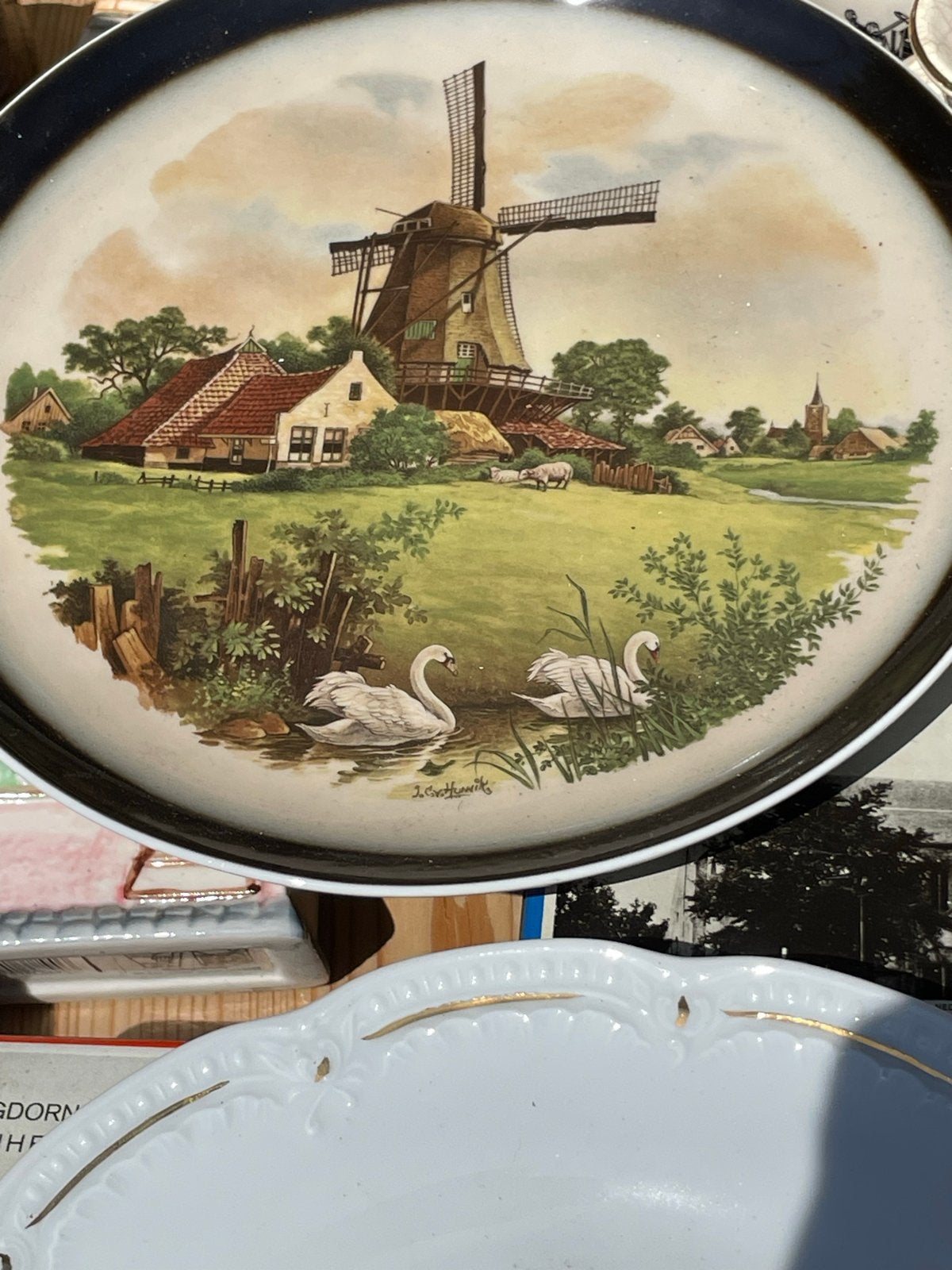 Decoratieve wandbord Royal Schwabap Hollandse molen, Ophalen of Verzenden