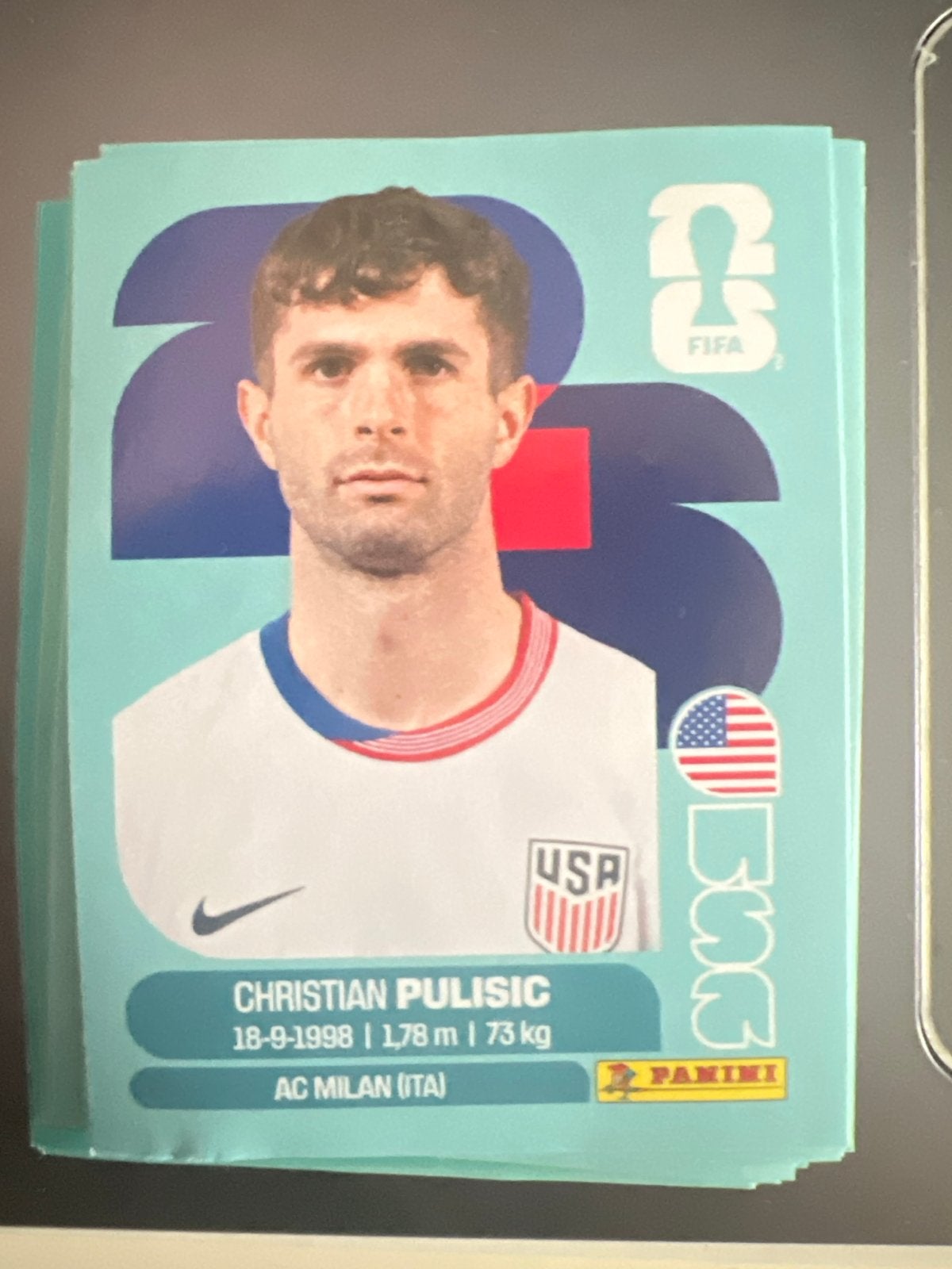 Panini FIFA 2026 Christian Pulisic AC Milan sticker, Verzenden, Zo goed als nieuw, Buitenlandse clubs, Poster, Plaatje of Sticker