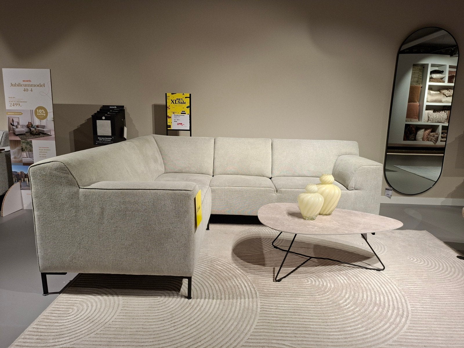 Showroommodel Montel Fresh hoekbank, Ophalen, Nieuw, Stof