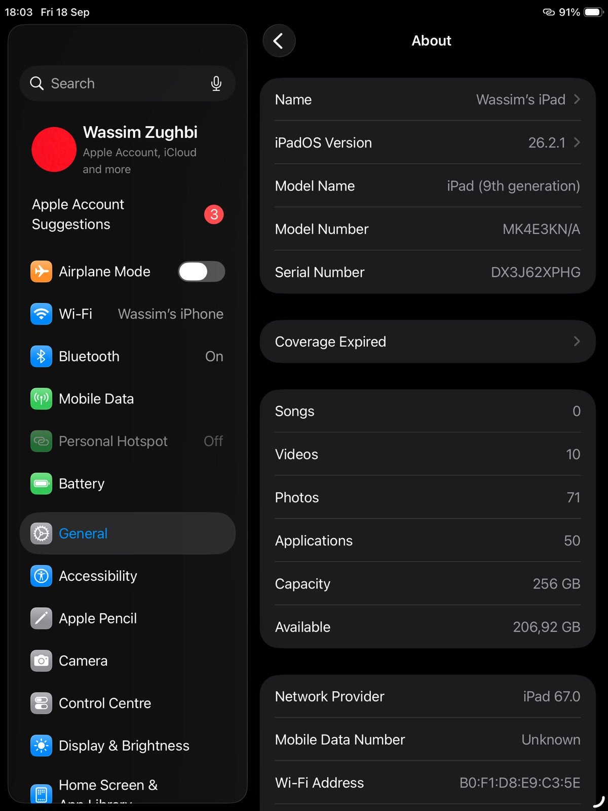 Apple iPad (9e generatie) 256 GB - deukje op achterkant., Computers en Software, 10 inch, Apple iPad, Ophalen of Verzenden, Zo goed als nieuw