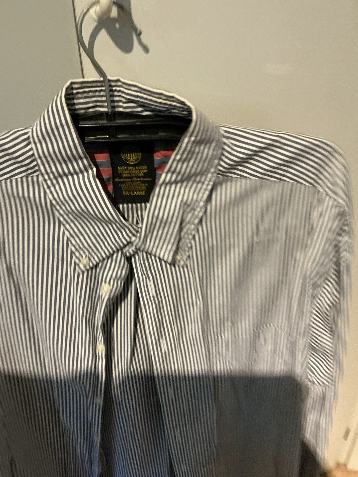 GANT New Haven gestreept overhemd - 2XL, Ophalen of Verzenden, Zo goed als nieuw, Blauw, Overige halswijdtes
