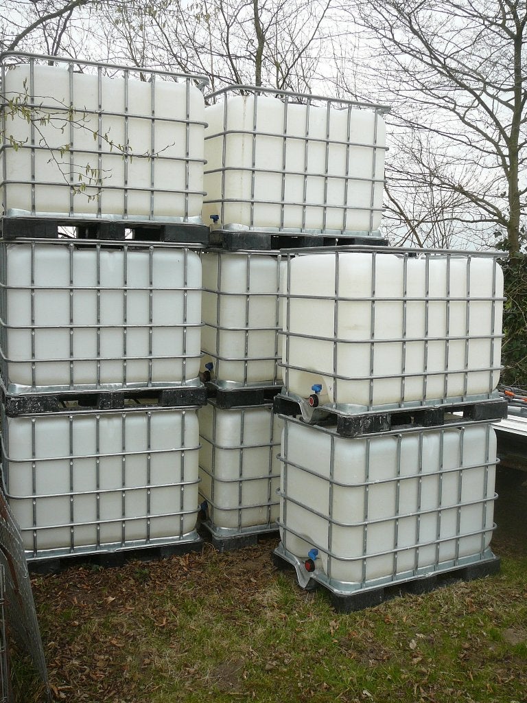 IBC  kijk naar de prijs van de con- collega  en verbaas je, Tuin en Terras, Regentonnen, Zo goed als nieuw, Kunststof, 150 liter of meer