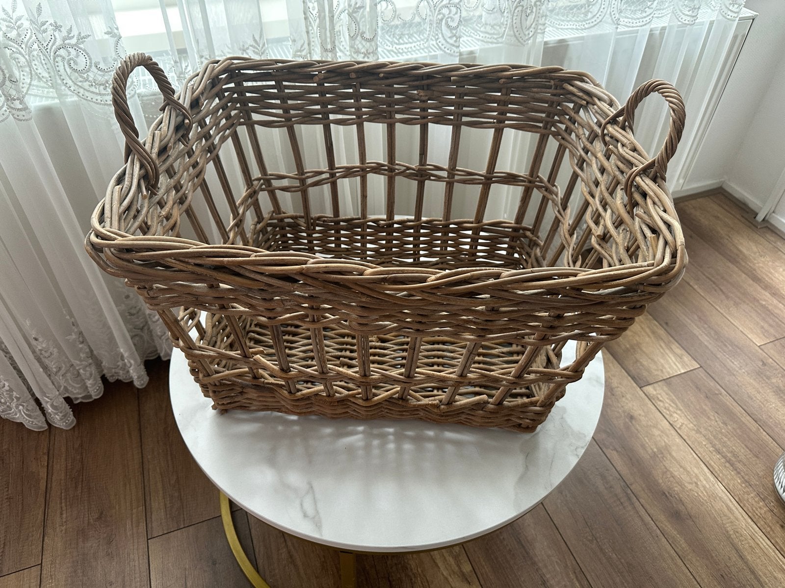 Mooie Rivièra Maison rieten mand, Ophalen, Met handvatten, Mand, Zo goed als nieuw