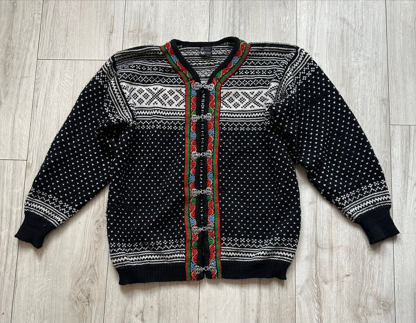 Dale of Norway wollen vest met Noorse print, Ophalen of Verzenden, Zo goed als nieuw, Maat 38/40 (M), Zwart