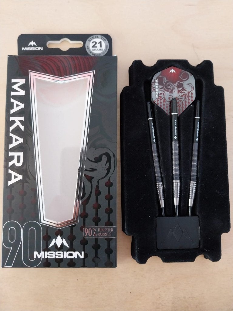 Mission Makara M2 darts, 21 gram, 90%, Ophalen of Verzenden, Gebruikt, Pijlen
