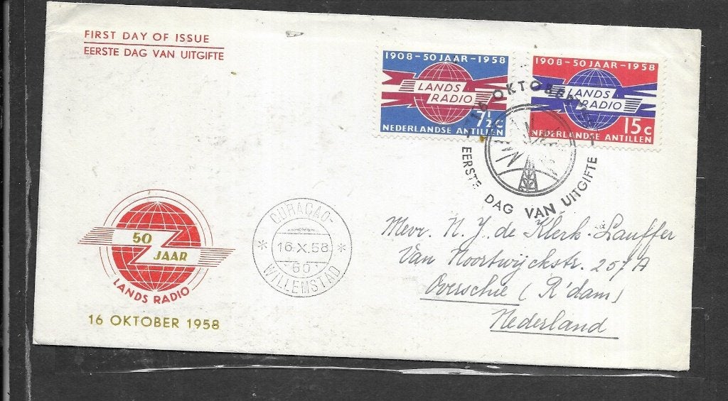 Antillen, FDC 1958, gestempeld, Postzegels en Munten, Postzegels | Nederlandse Antillen en Aruba, Verzenden, Gestempeld
