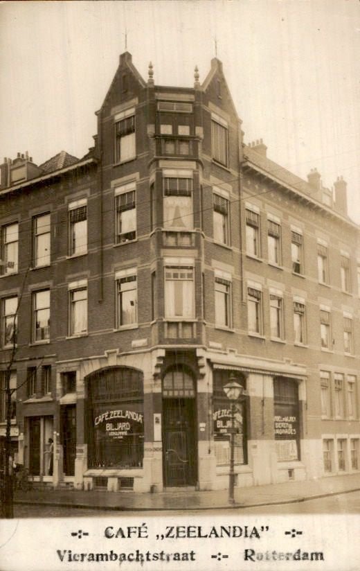 Rotterdam Café Zeelandia Vierambachtstraat - Fotokaart 1930, Ophalen of Verzenden, 1920 tot 1940, Ongelopen, Zuid-Holland