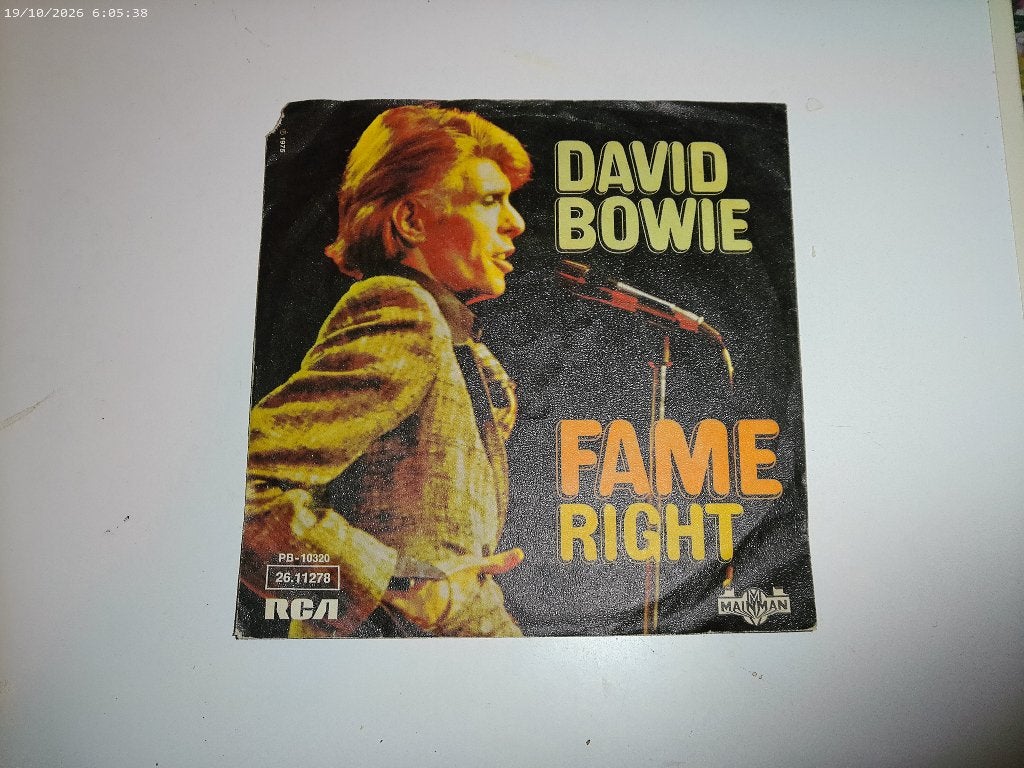 David Bowie - Fame / Right, Cd's en Dvd's, Gebruikt, Fotohoes, 7 inch, Ophalen of Verzenden