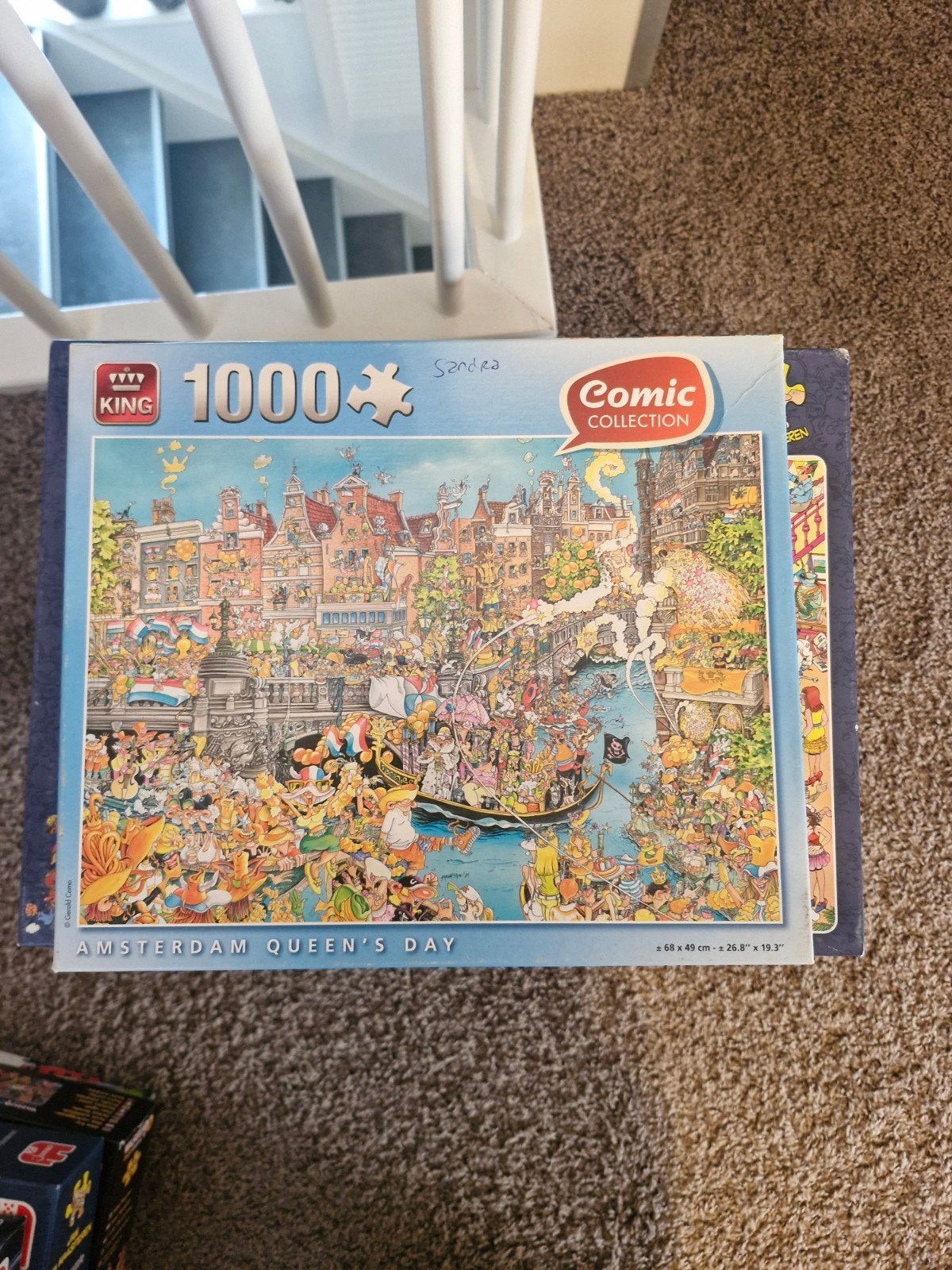 King Legpuzzel 1000 stukjes - Amsterdam Koninginnedag, Ophalen of Verzenden, 500 t/m 1500 stukjes, Gebruikt, Legpuzzel