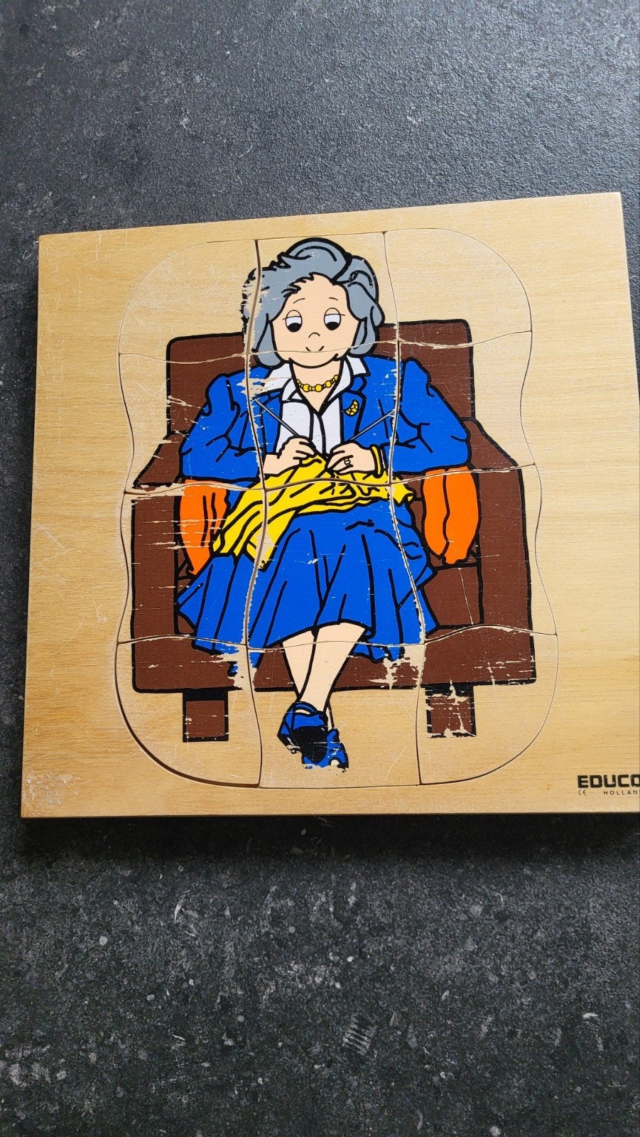Groeipuzzel oma / 4 lagen puzzel hout, Kinderen en Baby's, Speelgoed | Kinderpuzzels, Gebruikt, 10 tot 50 stukjes, Ophalen of Verzenden