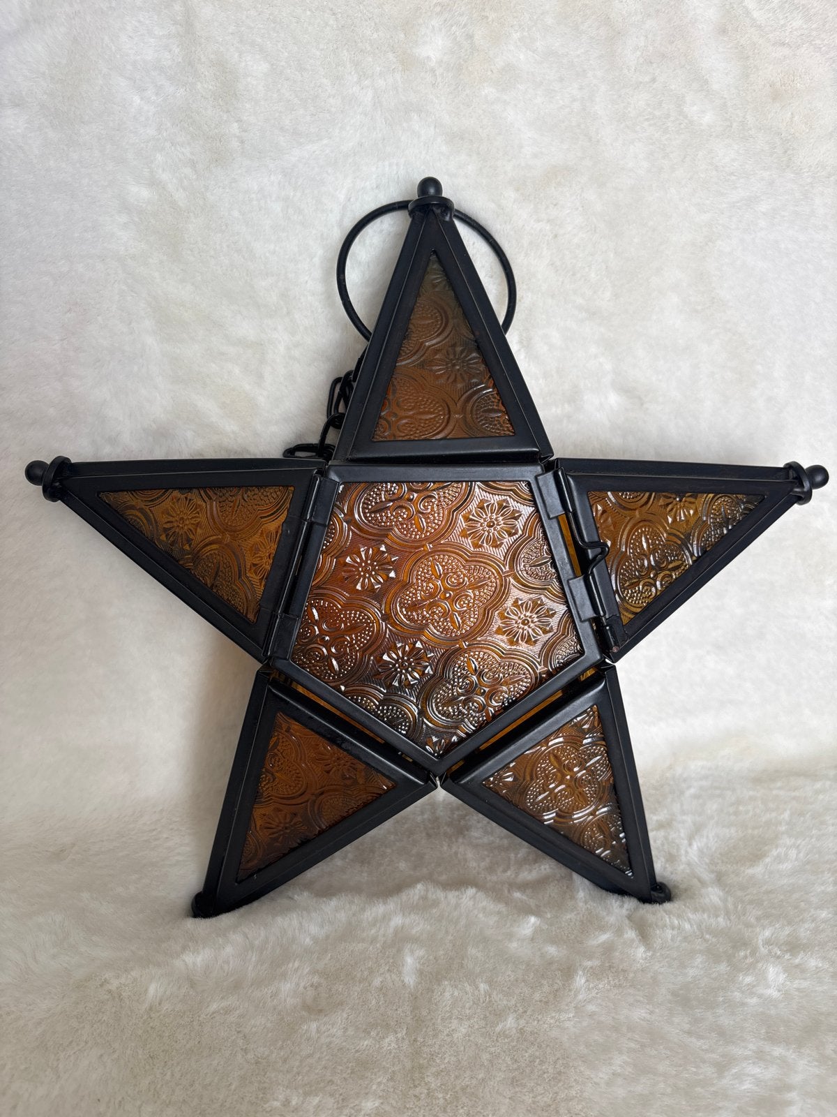 Nieuwe Marokkaanse Sterlantaarn / Moravische Ster (30x30 cm), Nieuw, Ophalen of Verzenden, Oosters, Oranje