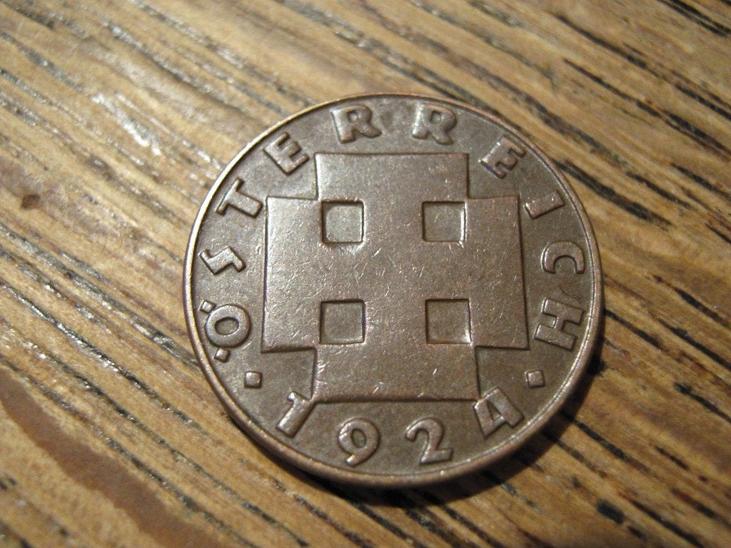 Oostenrijk 200 Kronen 1924, Krukkenkruis #103, Ophalen of Verzenden, Oostenrijk, Losse munt