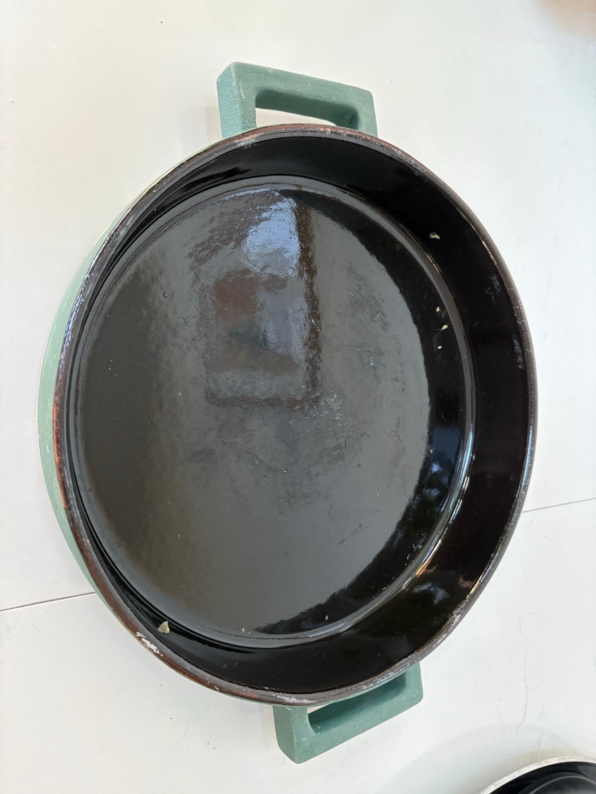 Sambonet Paderno Braadpan aardewerk Groen Made in Italy, Braadpan, Met deksel, Ophalen of Verzenden, Zo goed als nieuw