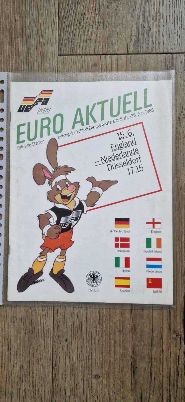 EK88 programmaboekje England-Nederland. Düsseldorf, Ophalen of Verzenden