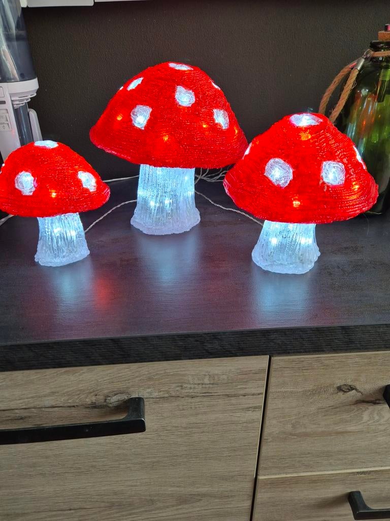 Paddestoel lampjes voor de kinderkamer, Ophalen of Verzenden, E27 (groot), Led-lamp