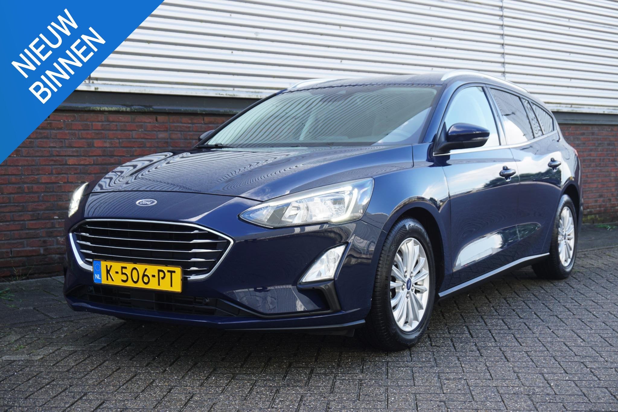 Ford Focus Wagon 1.0 125PK EcoB. Hybrid Titanium X Business, Gebruikt, Automatische klimaatregeling, Blauw, Origineel Nederlands
