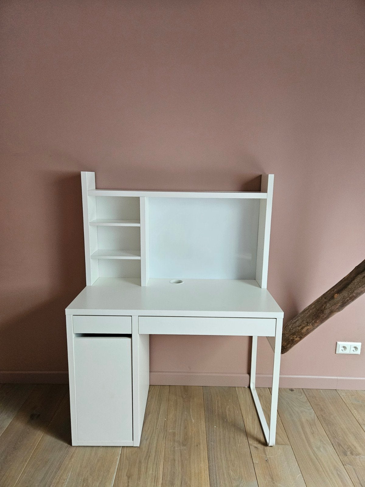 Ikea Micke Bureau met opzetdeel - Wit, Ophalen, 105 cm, Kinderbureau, 50 cm
