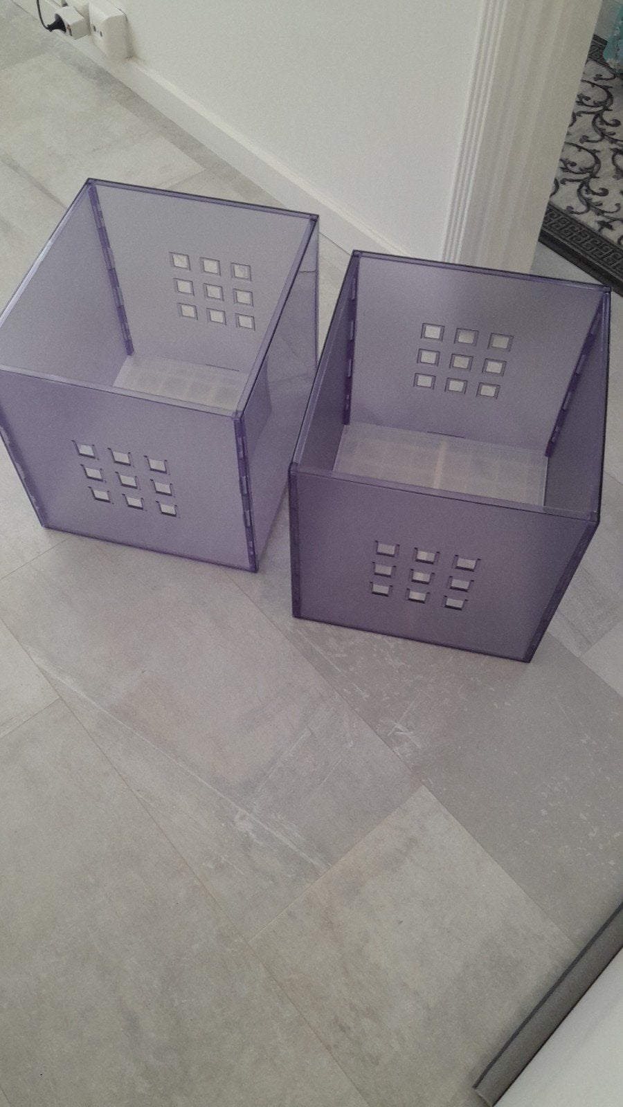 2x IKEA Lekman bakken - blauw Paars, Ophalen, Gebruikt, Minder dan 50 cm, Minder dan 50 cm