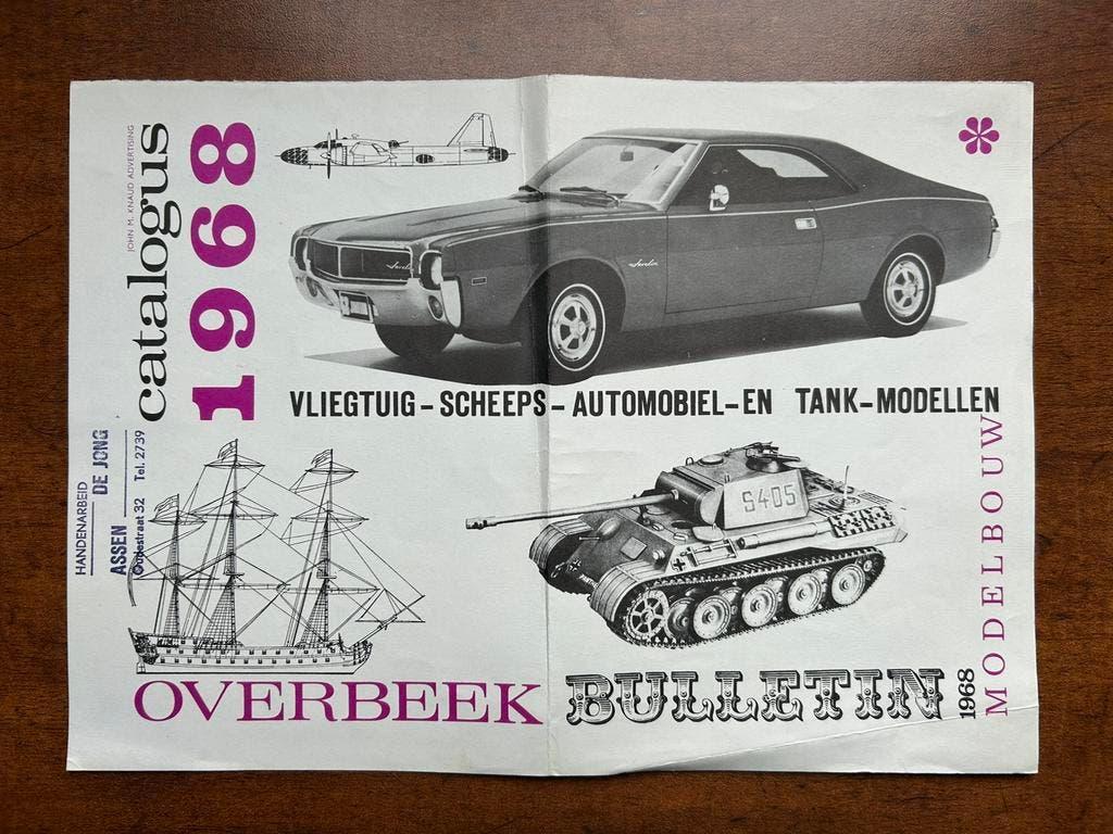1x vouwblad OVERBEEK bulletin catalogus 1968, Overige merken, Gebruikt, Auto, 1:32 tot 1:50