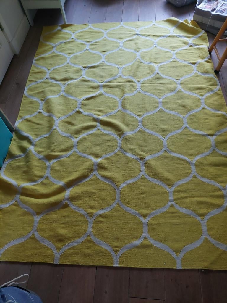 Wollen vloerkleed, ikea stockholm PS 170x240 geel, Huis en Inrichting, Stoffering | Tapijten en Kleden, Ophalen, 200 cm of meer