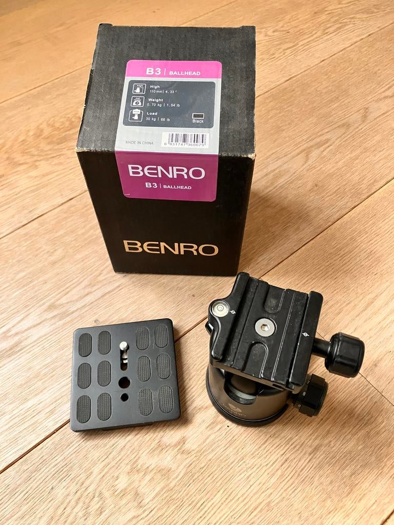 Benro B3 balhoofd en plaat, Gebruikt, Balhoofd, Ophalen of Verzenden, Minder dan 150 cm