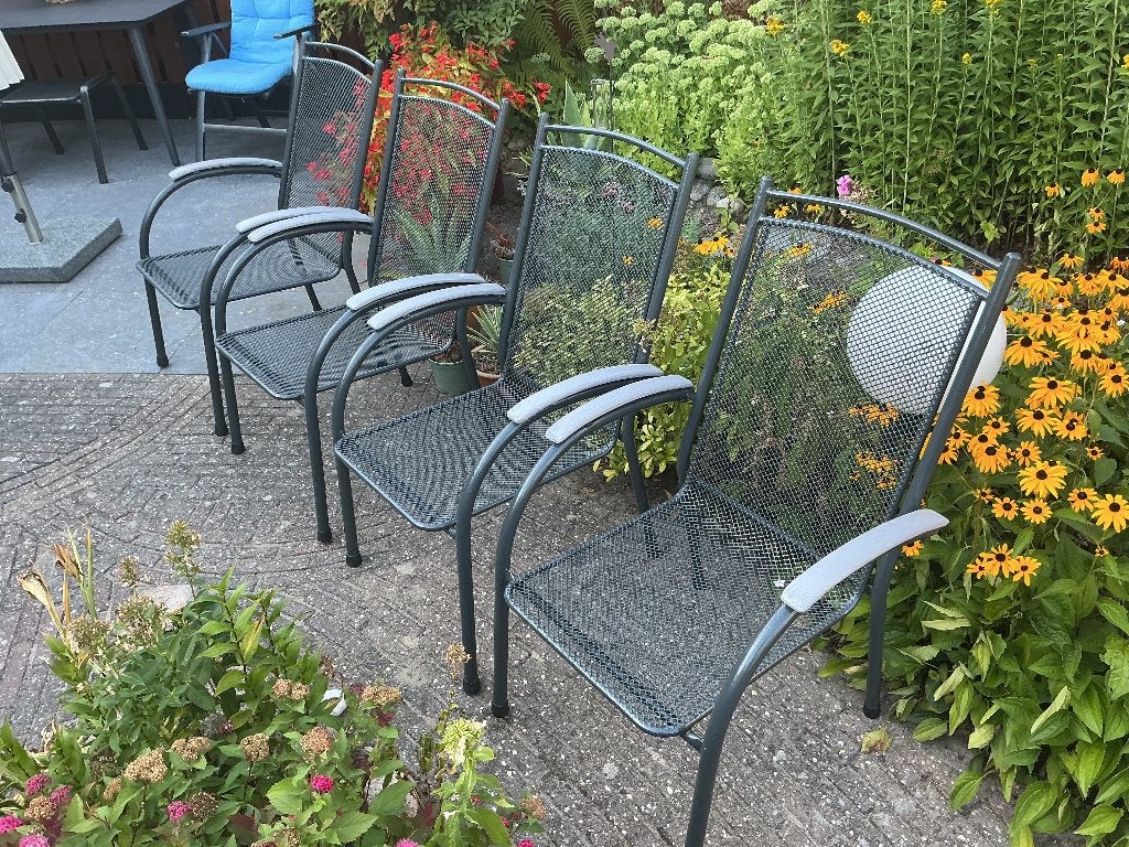 4 Fraaie Royal Garden 'Primero' tuinstoelen. Stapelbaar !, Tuin en Terras, Tuinstoelen, Ophalen, Zo goed als nieuw, Metaal, Stapelbaar