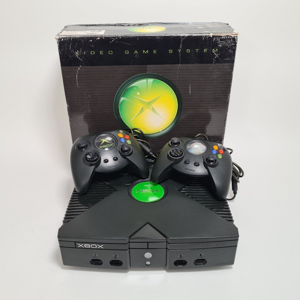 Xbox Classic met 2 Controllers in Doos, Ophalen of Verzenden, Gebruikt, Met 2 controllers