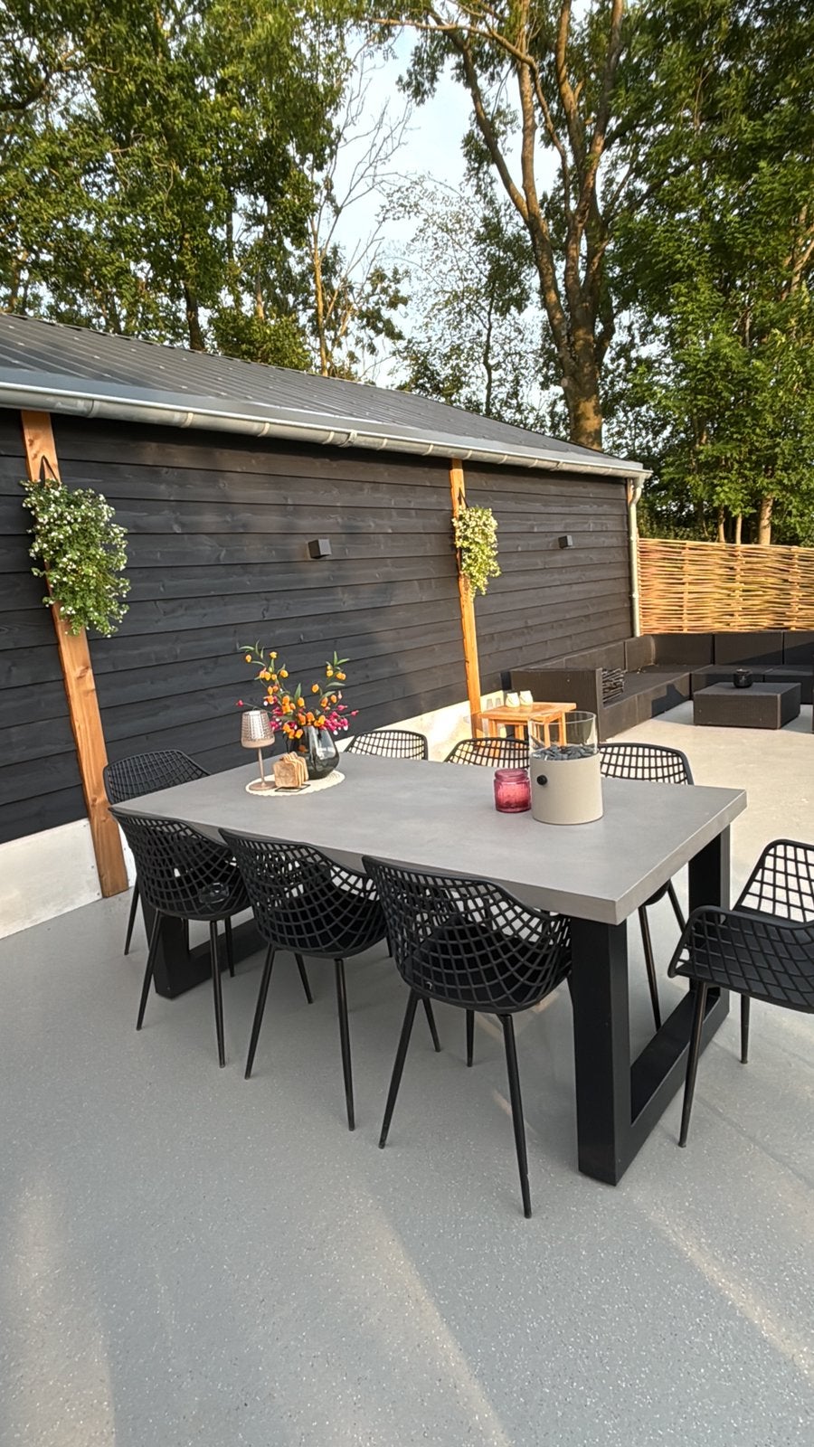 Zwarte kuipstoelen 8 stuks, Tuin en Terras, Tuinsets en Loungesets, Ophalen, Zo goed als nieuw, Kunststof