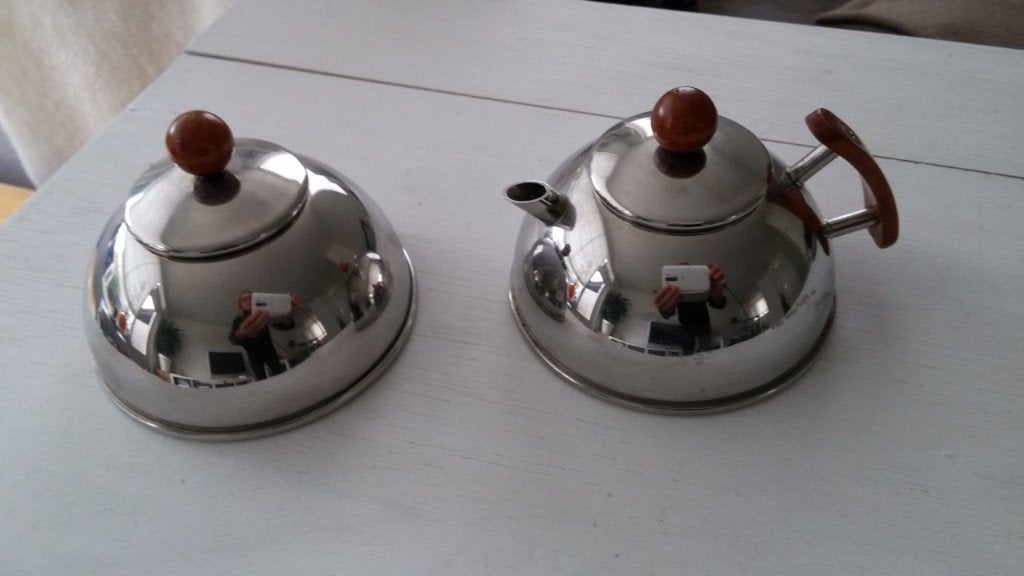 blik set theepotje suikerpot, Ophalen of Verzenden, Zo goed als nieuw, Thee, Douwe Egberts