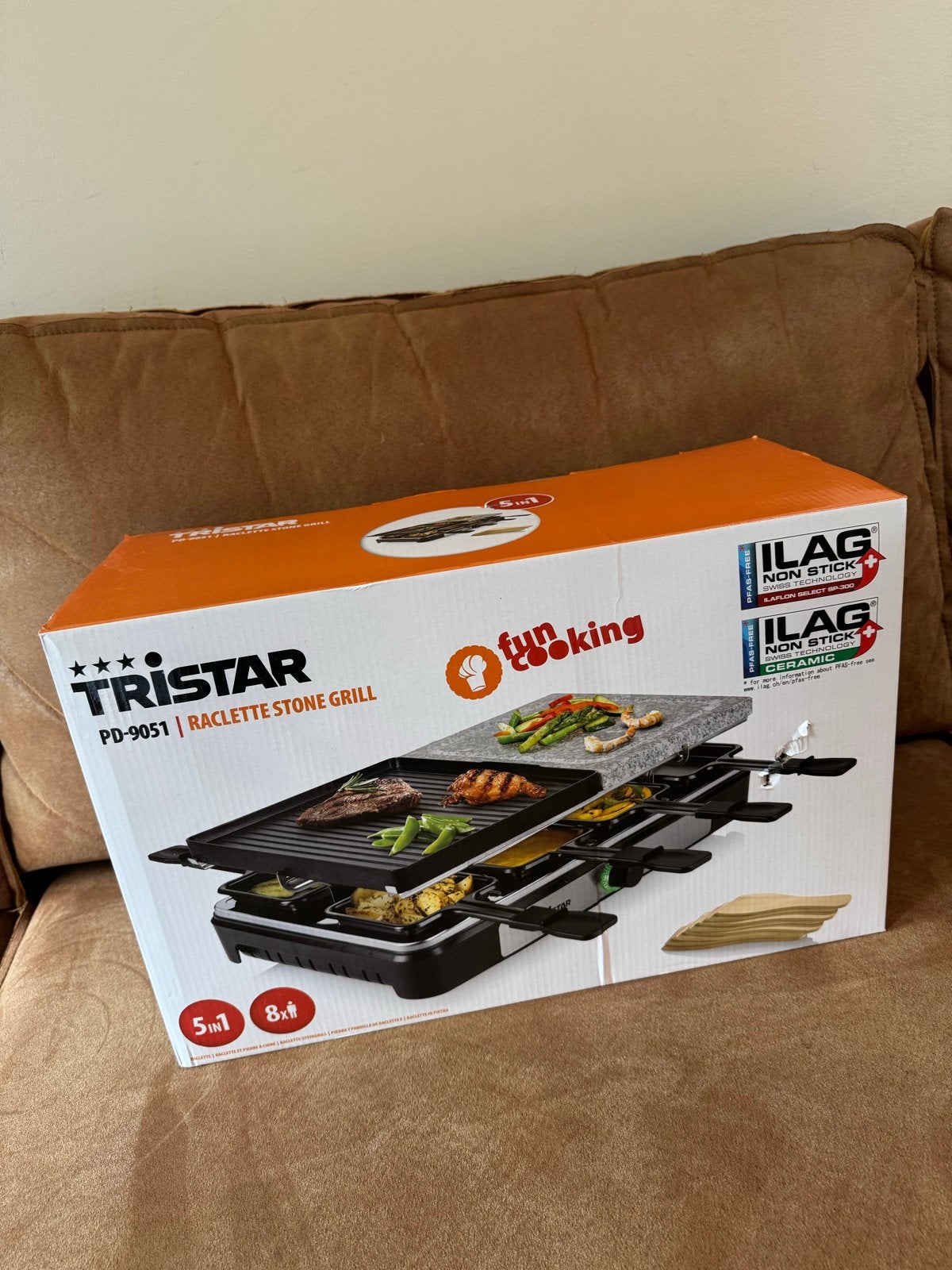 Tristar PD-9051 Raclette Stone Grill 5-in-1 - Nieuw in doos, Overige typen, Nieuw, Ophalen of Verzenden, Zwart