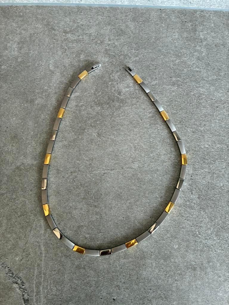Boccia halsketting titanium 45cm, Sieraden, Tassen en Uiterlijk, Kettingen, Ophalen, Zo goed als nieuw, Overige kleuren, Overige materialen