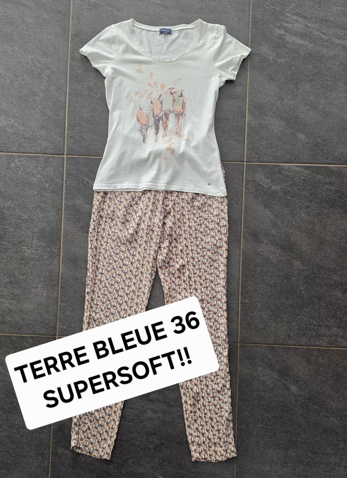 Terre Bleue Set Maat 36 - Supersofte zomerset!, Kleding | Dames, Ophalen of Verzenden, Zo goed als nieuw, Maat 36 (S)