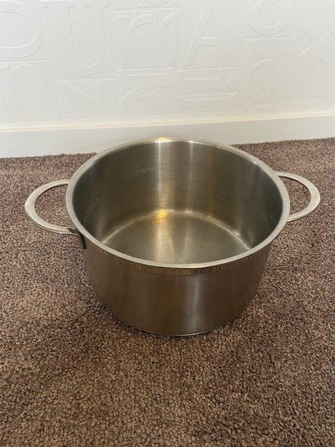 Gero pan 18cm, Gebruikt, Ophalen of Verzenden, Rvs, Geschikt voor inductie