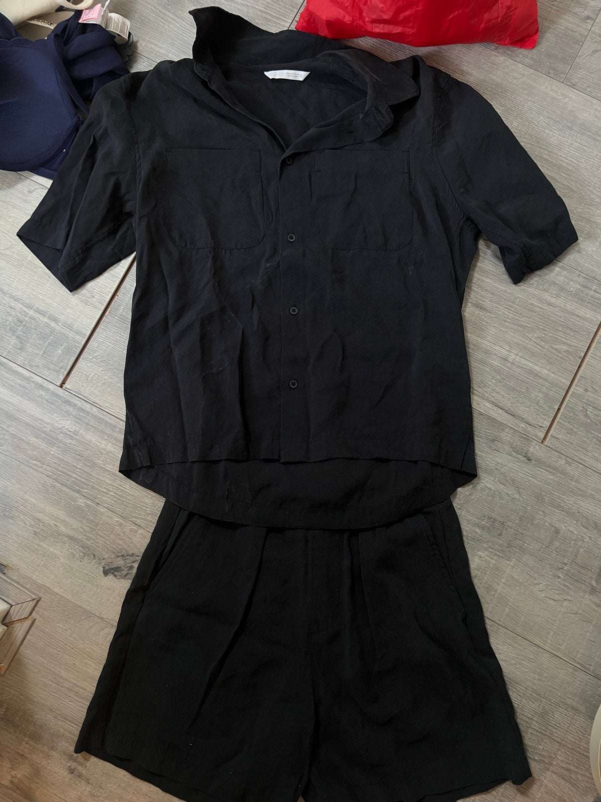 Zwarte Zara set: blouse en korte broek, maat S, Kort, Zwart, Ophalen of Verzenden, Zo goed als nieuw