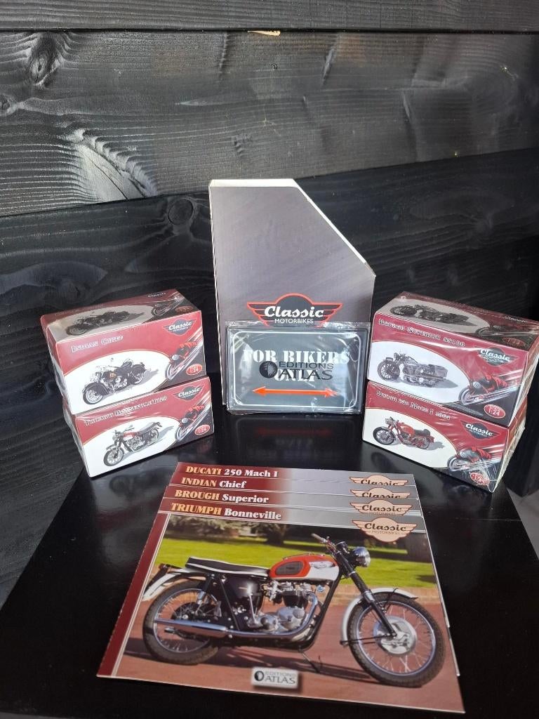 Atlas Classic Motorbikes 1:24– 4 modellen, Hobby en Vrije tijd, Overige merken, 1:50 of kleiner, Overige typen, Nieuw