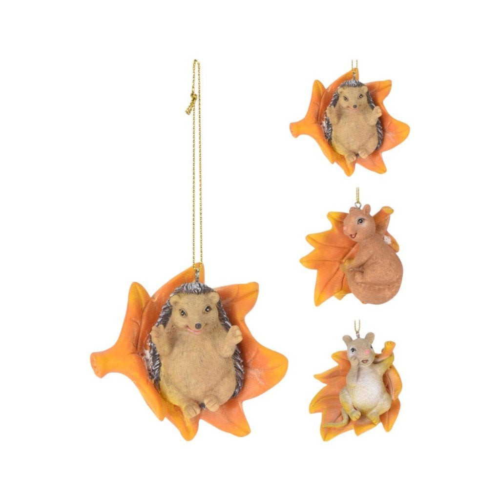 Herfstdier op blaadje hanger 8 cm nieuw per stuk, Verzamelen, Ophalen of Verzenden, Nieuw, Dier