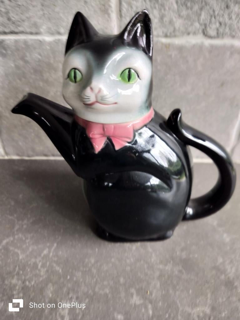 Vintage'40 Cortendorf-kattenketel theepot, Keramiek, Overige typen, Ophalen of Verzenden, Zo goed als nieuw