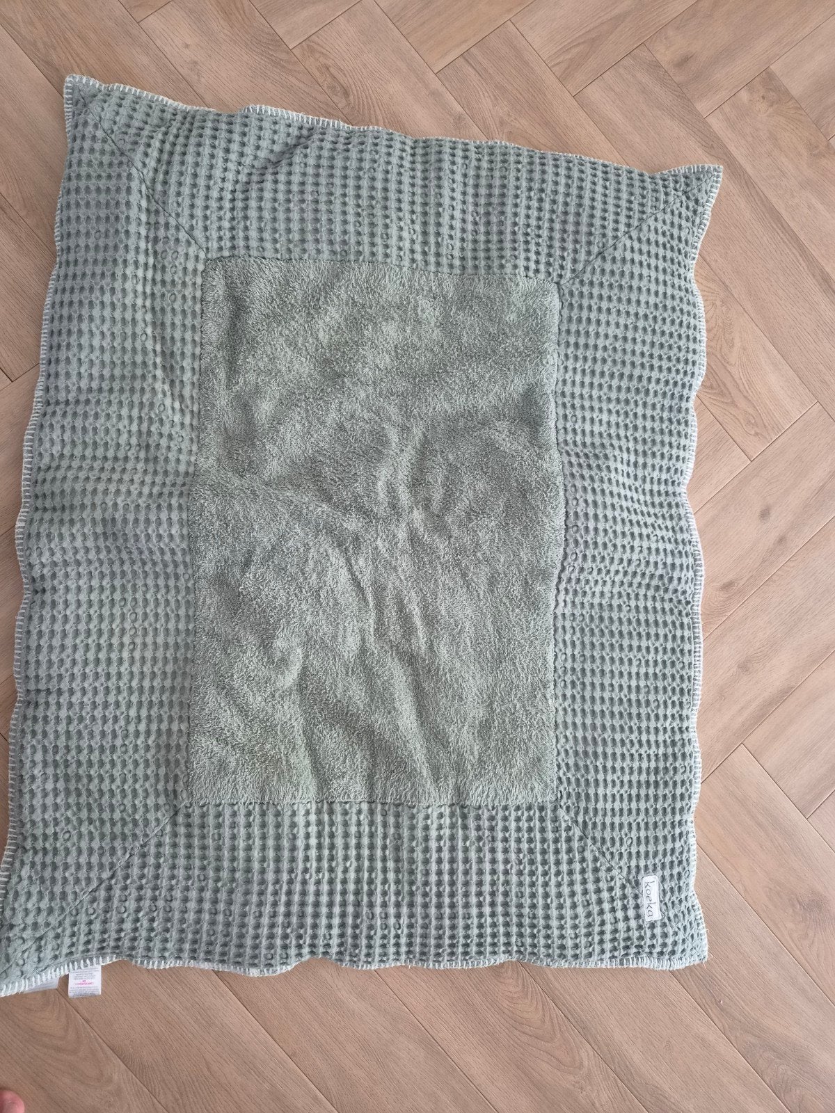 Koeka Boxkleed Wafel Groen en Grijs, Ophalen of Verzenden, Zo goed als nieuw