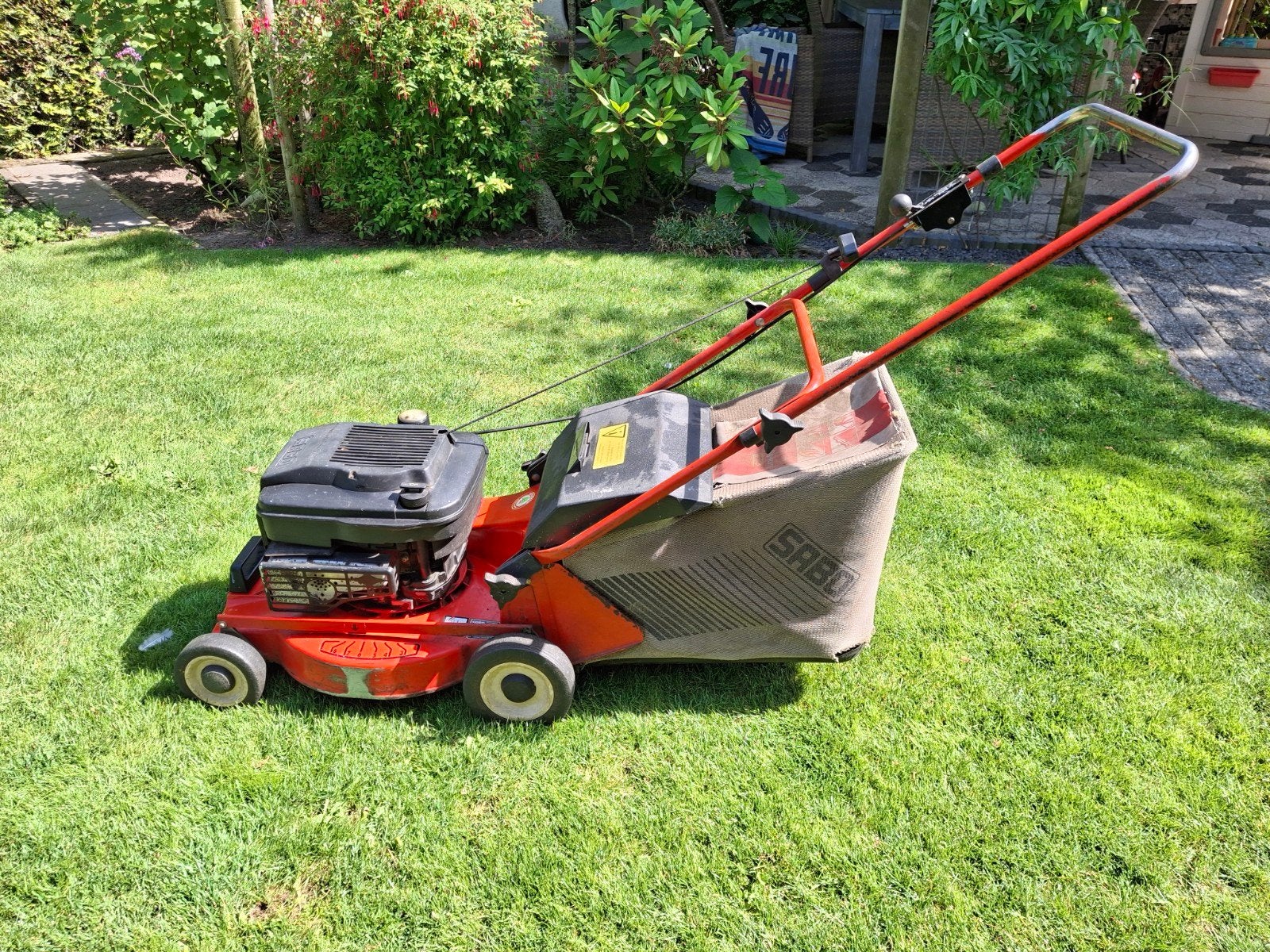 SABO benzine grasmaaier, Tuin en Terras, Grasmaaiers, Ophalen, Gebruikt