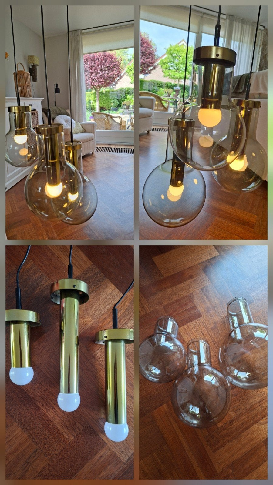 Vintage Raak Maxi Globe / Bulb bol Hanglamp Amsterdam, Huis en Inrichting, Lampen | Hanglampen, Ophalen, Gebruikt, Glas, 75 cm of meer