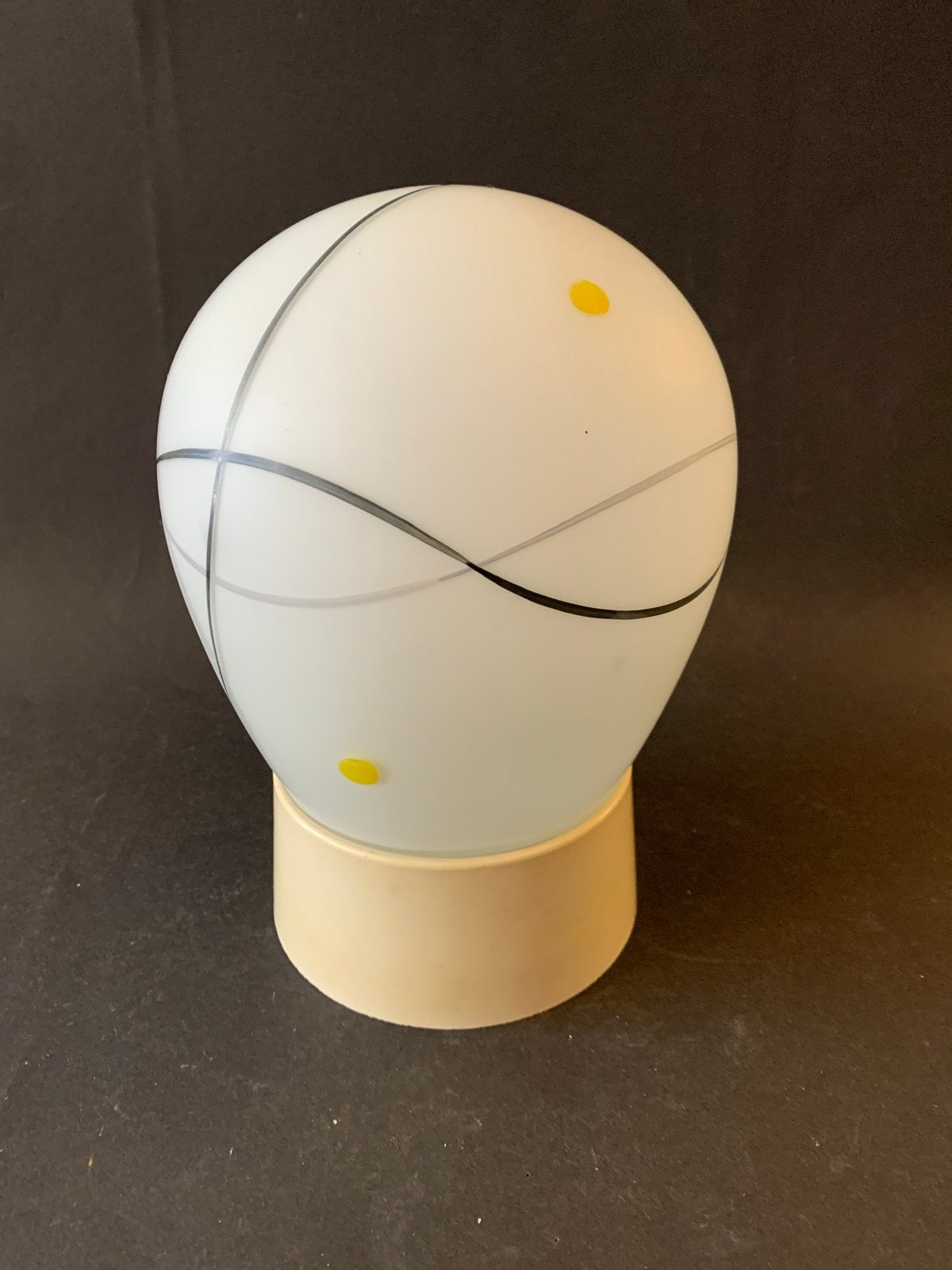 Vintage glazen lampenkap met abstract design, Wit, Overige merken, Gebruikt, Overige fittingen