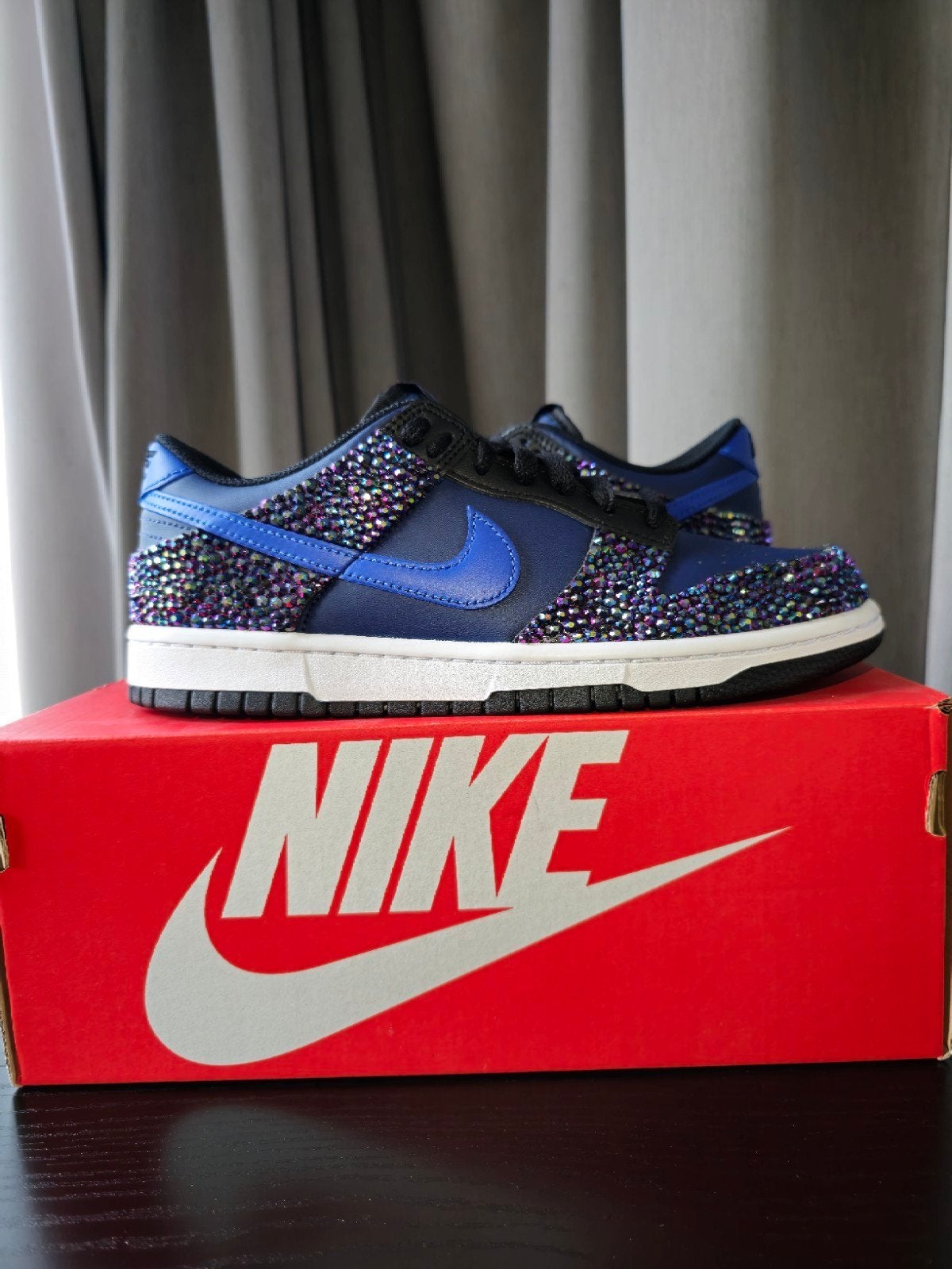 Customized nike dunk low midnight, Ophalen of Verzenden, Nieuw, Blauw, Sneakers of Gympen